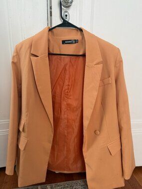 Missguided Peach Orange Single Button Blazer | US 6